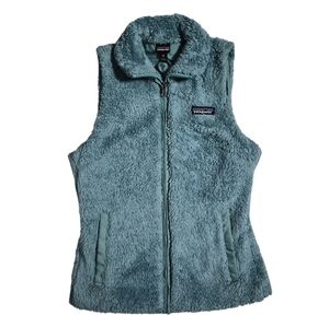 Patagonia Los Gatos Vest Fleece Fluff Pockets Teal sz XS